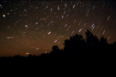 Photo of star trails in the north